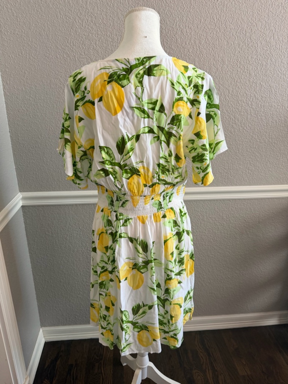 LOFT White Lemon Print Mini Dress - Picture 6 of 10